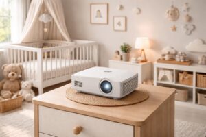 assurez un support stable et un placement sûr du vidéoprojecteur acer dans la chambre de votre bébé pour une expérience visuelle optimale et sécurisée.