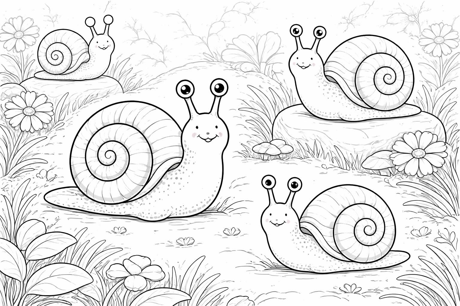découvrez notre collection d'escargots à colorier, idéale pour stimuler la créativité et l'imagination des enfants tout en s'amusant.
