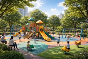 trouvez facilement les meilleurs parcs de jeux extérieurs autour de vous, idéals pour divertir et faire jouer vos enfants en toute sécurité.