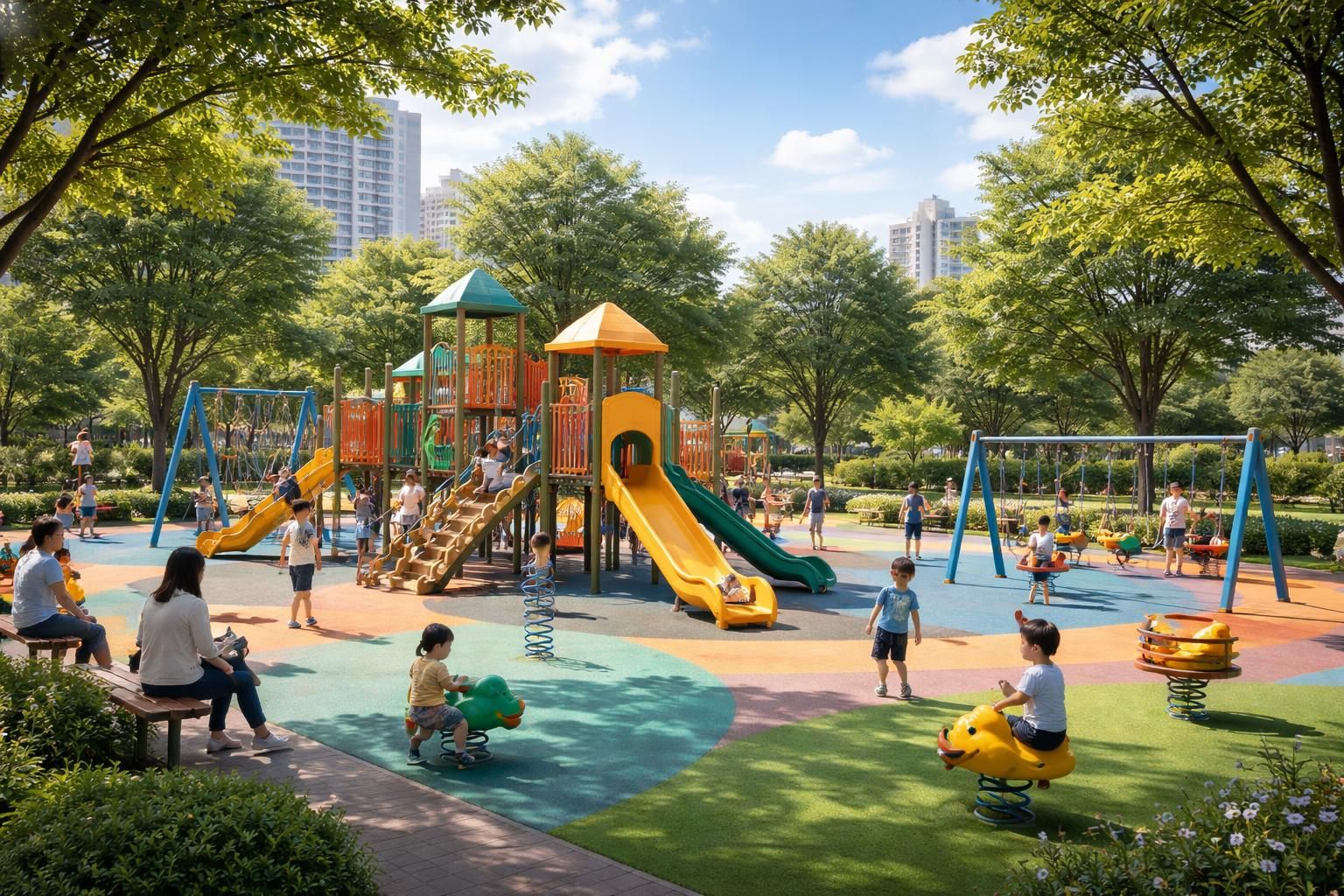 trouvez facilement les meilleurs parcs de jeux extérieurs autour de vous, idéals pour divertir et faire jouer vos enfants en toute sécurité.