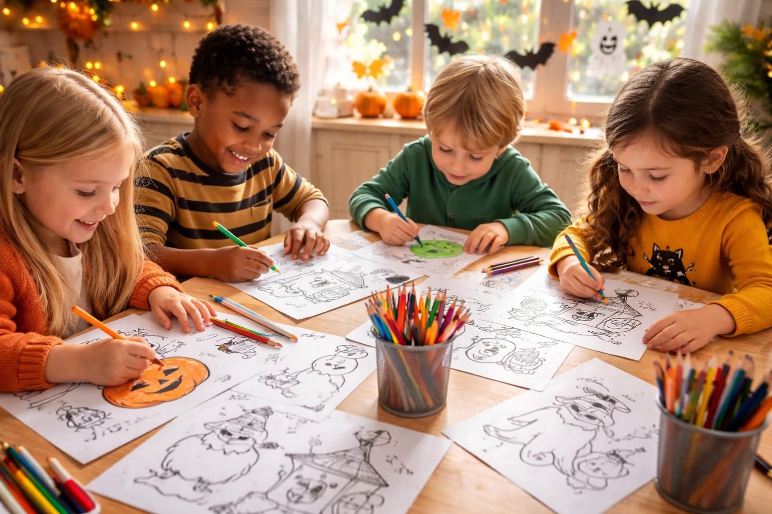 découvrez des dessins à imprimer halloween gratuits pour divertir et stimuler la créativité des enfants pendant la fête des sorcières.