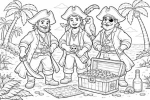 découvrez des pirates à colorier, une activité ludique idéale pour développer la motricité fine des enfants tout en stimulant leur créativité.