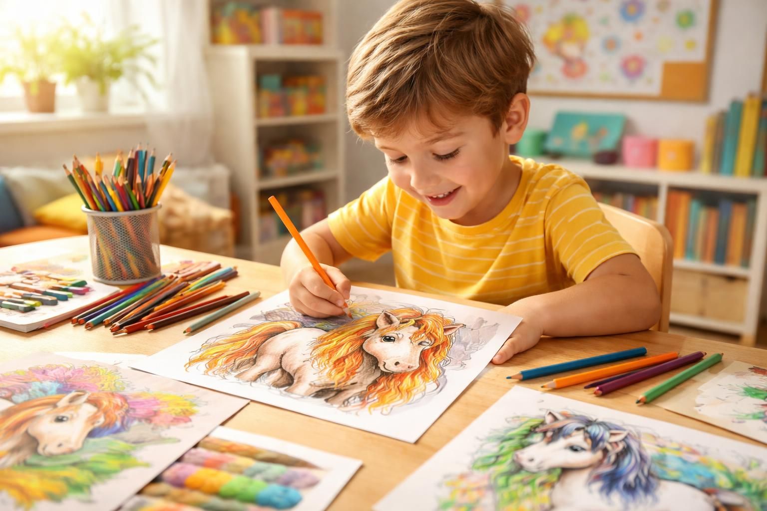 découvrez les avantages pédagogiques du coloriage d'un poney à imprimer, une activité créative idéale pour stimuler la motricité fine et l'imagination des petits artistes.
