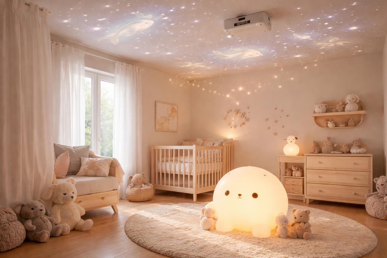 découvrez la veilleuse géante apaisante avec vidéoprojecteur epson, idéale pour la chambre de votre bébé. créez une ambiance douce et sereine pour des nuits calmes et des rêves enchanteurs.