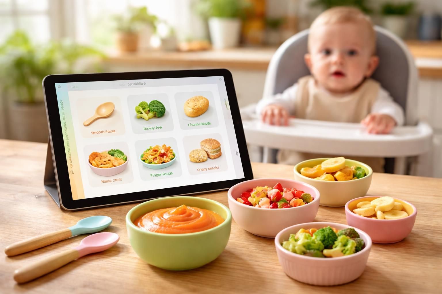 découvrez comment faciliter la diversification alimentaire de votre bébé grâce à des textures adaptées et des menus interactifs sur tablette tactile, pour un apprentissage ludique et sécurisé.