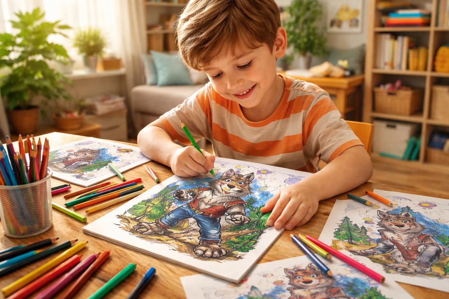 découvrez les bienfaits du coloriage du loup-garou pour les enfants : développement de la créativité, réduction du stress et stimulation de l'imagination.